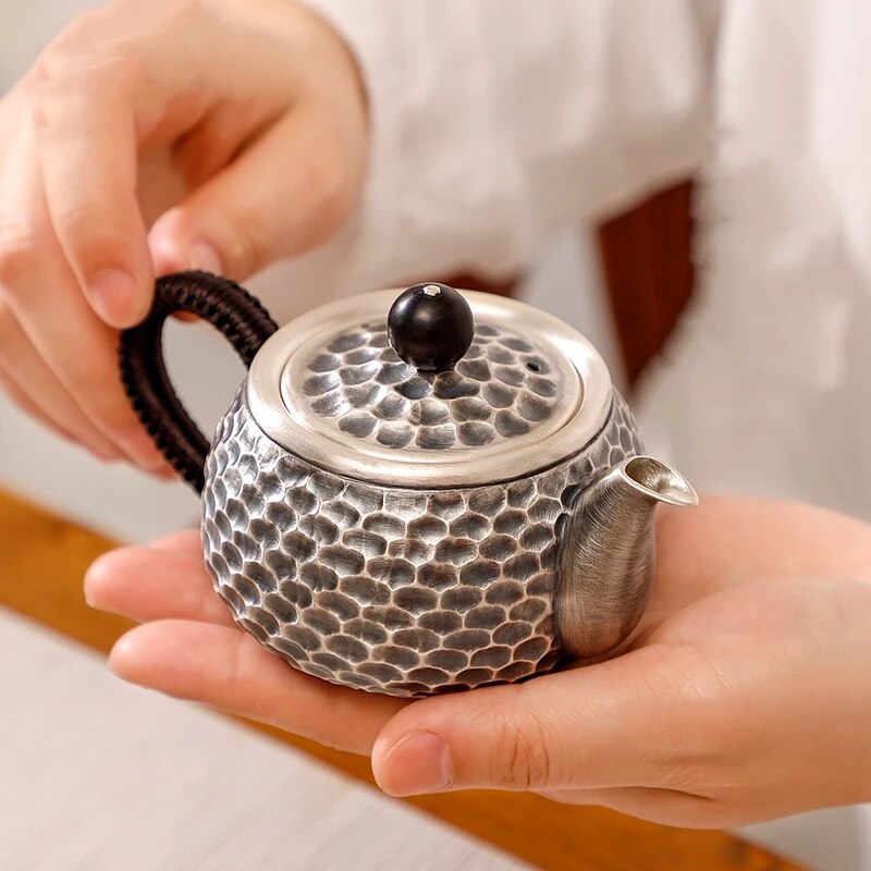 Honeycomb Shape Silver tea Pot